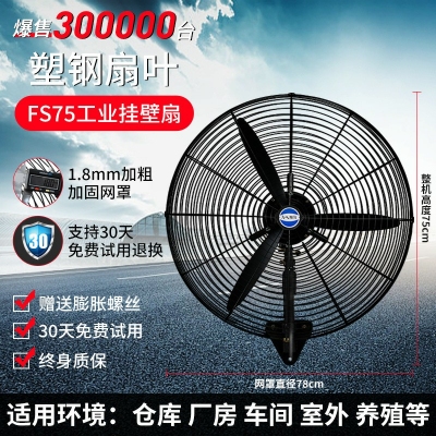 fs75-工業(yè)電風(fēng)扇強力落地扇大風(fēng)量牛角扇商用機械大功率車間工廠壁掛扇